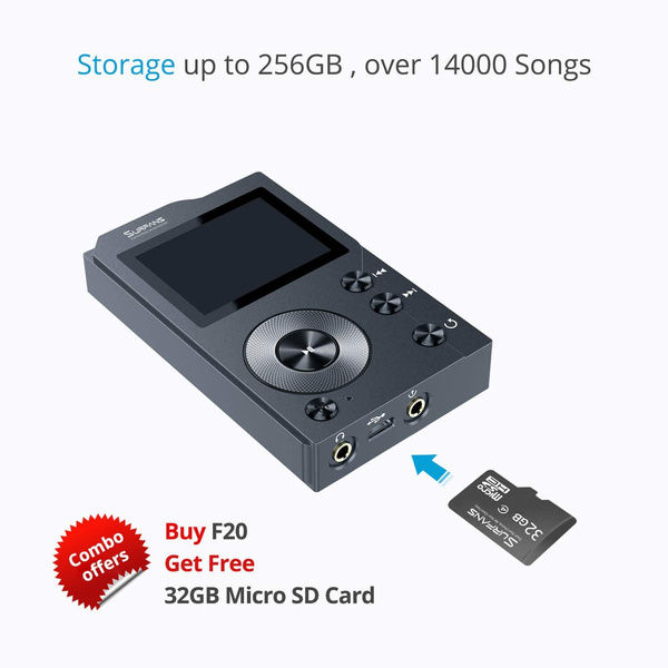 Surfans F20 HiFi MP3 Player with Bluetooth, Lossless DSD High