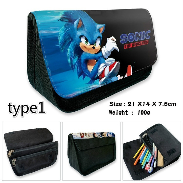 SONIC Hedgehog Personalised Pencil Case Kids School Any Name Make Up DS Bag Gift 