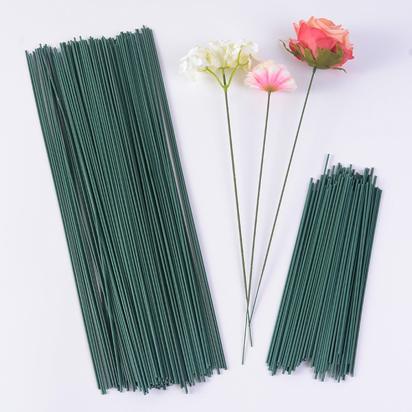 25/20/30/40cm Flower Stub Stems Paper/Green Floral Tape Iron Wire