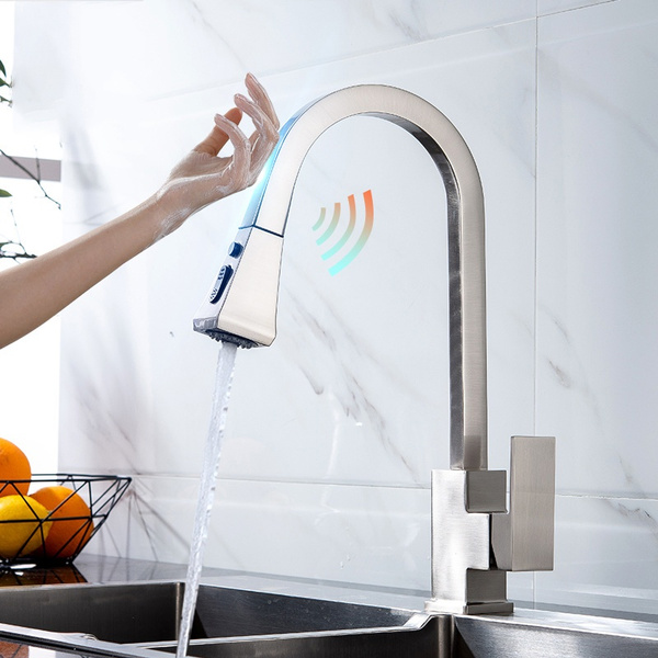 Sensor Pull Out Kitchen Faucet Taps Automatic Sensitive Smart Touch