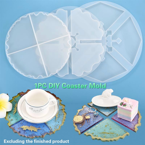 1pcs Transparent Silicone Mold Dried Flower Coaster Resin Mold For Diy Irregular Coaster Epoxy Resin Molds For Jewelry Wish