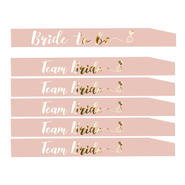 Pack of 6 Bride To Be Sash - Rose Gold Team Bride for Bridal Shower ...