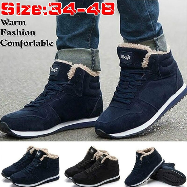 2020 Fashion Men Women Winter Snow Boots keep Warm Boots Plush Ankle boot  Snow Work Shoes Men's Women's Outdoor Snow Boots 34-48