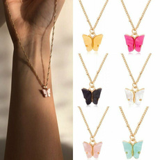 butterfly, Beautiful, Chain Necklace, Fashion