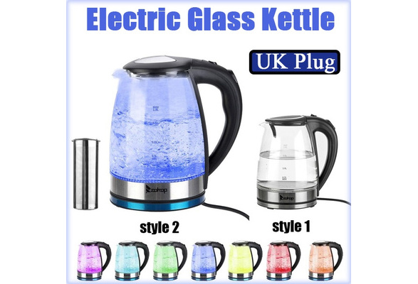 ZOKOP HD-1857-A 220V 2200W 1.8L Electric Glass Kettle UK Plug