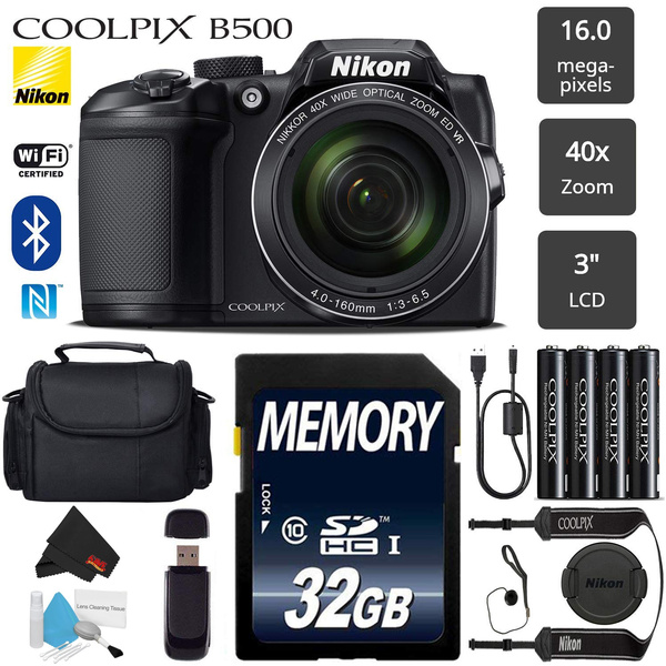 Nikon COOLPIX B500 Digital Camera (Black) 16MP 40x Optical Zoom