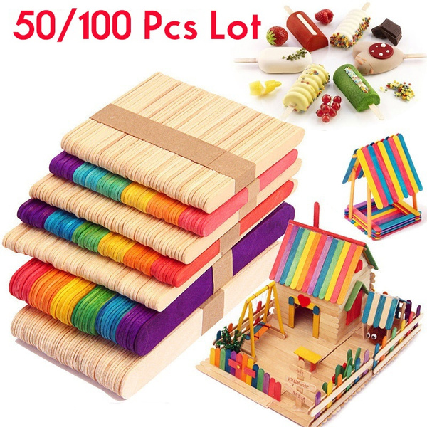 Natural Wooden Craft Sticks,ice Cream Stick,popsicle,suit Crafting