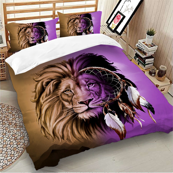 3d Printing Lion Pattern Duvet Cover, Queen Size Lion King Bedding