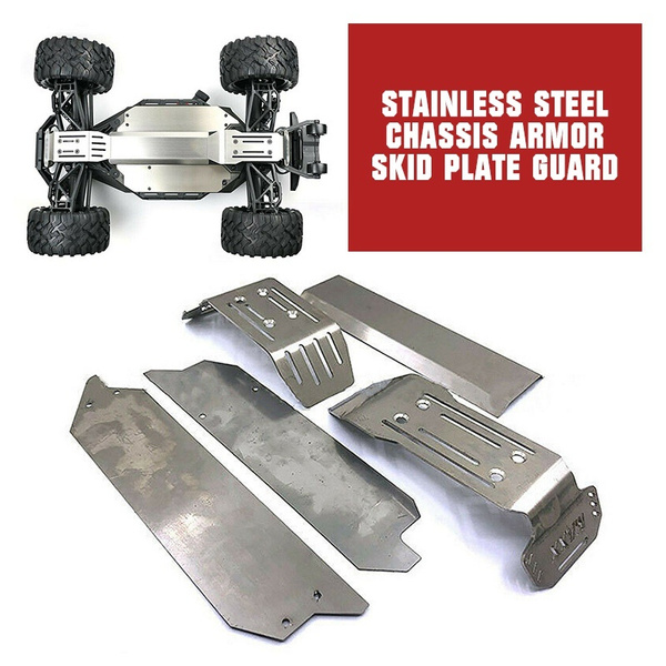 For 1//10 Traxxas MAXX Stainless Steel Chassis Armor Skid Plate Guard Parts Set