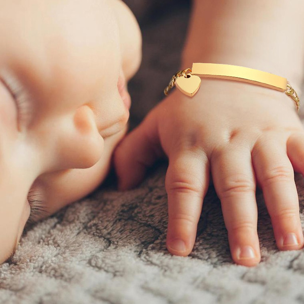 22k Gold Baby Hand Ring Chain Bracelet | Raj Jewels