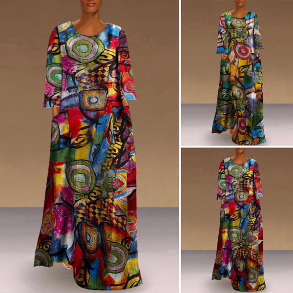 Spring Autumn Elegant Kaftan Dresses 