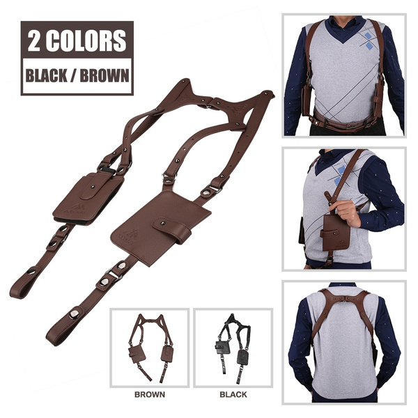 Leather Shoulder Holster for Phone and Wallet Anti-theft Leather Holster 