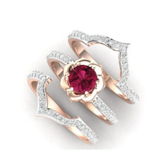 ringsset, ruby, wedding ring, gold