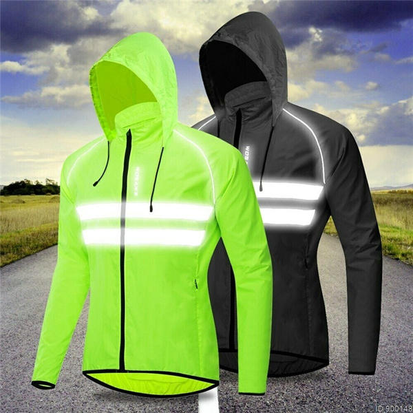 Rective Cycling Jacket High Visibility Jersey Bicycle Windproof Rain Coat Jersey 