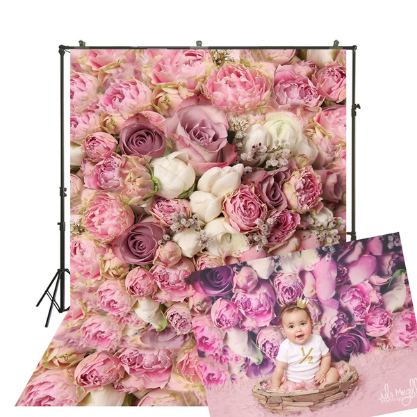 Pink Rose Flowers Backdrop Portrait Photography Background Party Wedding  Bridal Shower Baby Photo Rose Bush Floral Wallpaper Photocall Photoshoot  Banner Candy Bar Cake Table Decorations Back Drops | Wish