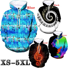 Couple Hoodies, 3D hoodies, musicnotehoodie, Fashion