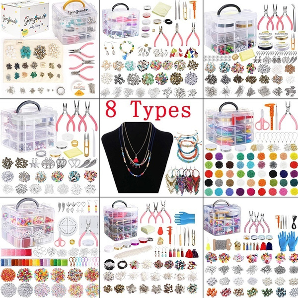 8 Type Beads Accessories Kit Glass Seed Beads Kit for DIY Bracelet ...