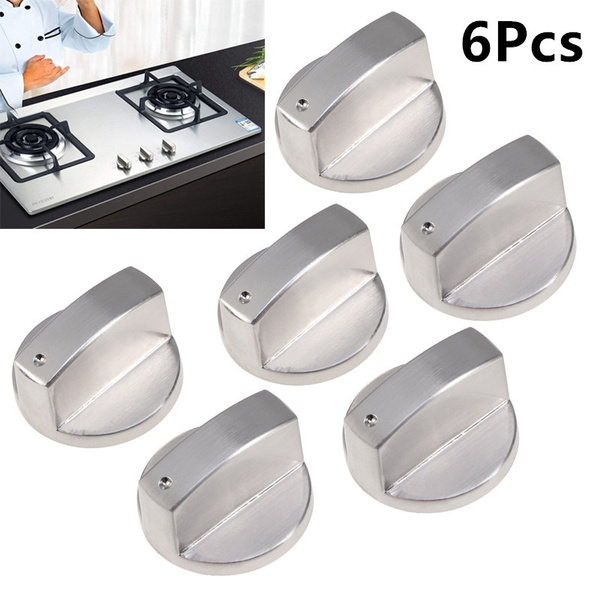 Universal Gas Stove Knobs Switch Control Cooker Oven Hob Kitchen Metal 6Pcs