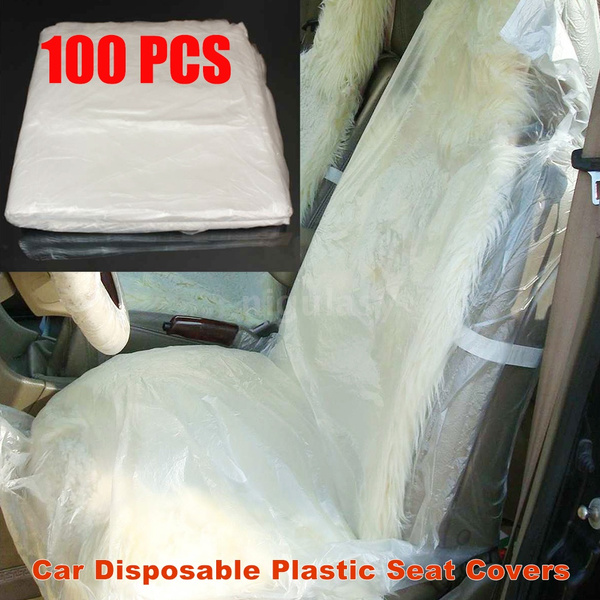 50 100pcs Car Disposable Plastic Seat Covers Universal Transpa Protective Anti Dust Clear Safety Cover Wish - Clear Seat Covers For Cars