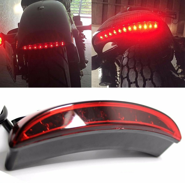 Motorcycle Universal Brake Lights LED Modified Rear Fender Tail Lights 3 Lines Wish