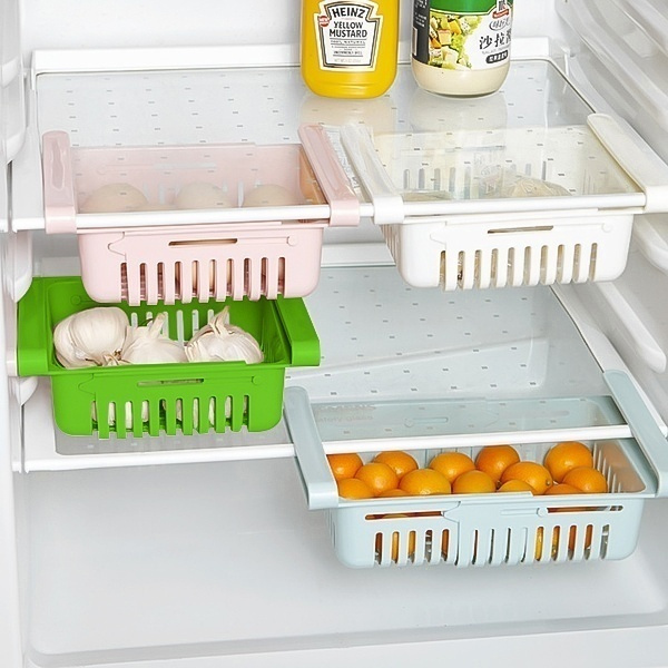 Slide Kitchen Fridge Freezer Space Saver Organizer Storage Rack