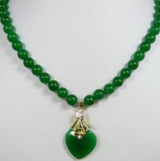 Heart, Jewelry, 8MM, jade
