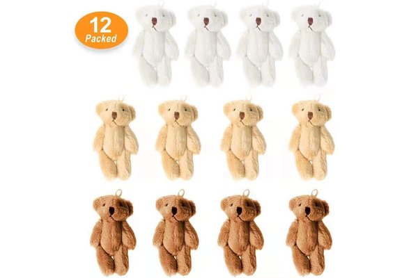  12 Pieces Mini Bear Stuffed Animals Plush Bears, Mini Couple  Bear with Burlap Clothes Little Bear Toys for Birthday Wedding Decorations  Christmas Party Favors Supplies (Fresh Style,Multicolored) : Toys & Games