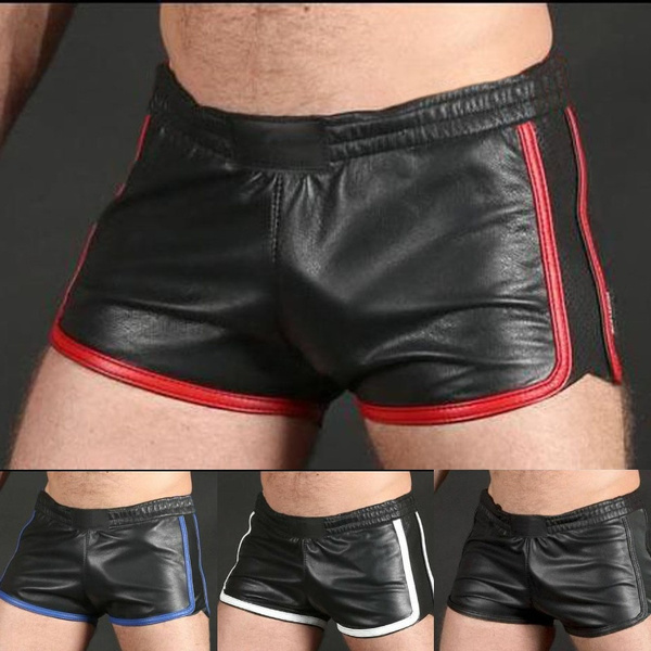 leather gym shorts