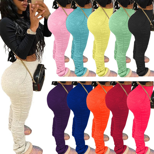 Sweatpants with ruched bottom hot sale