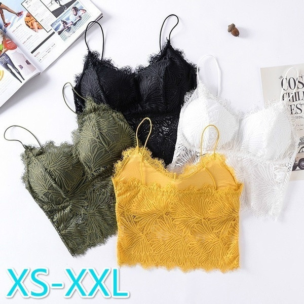 Fashion Women's Sleeveless Floral Lace Bra Padded Tank Tops