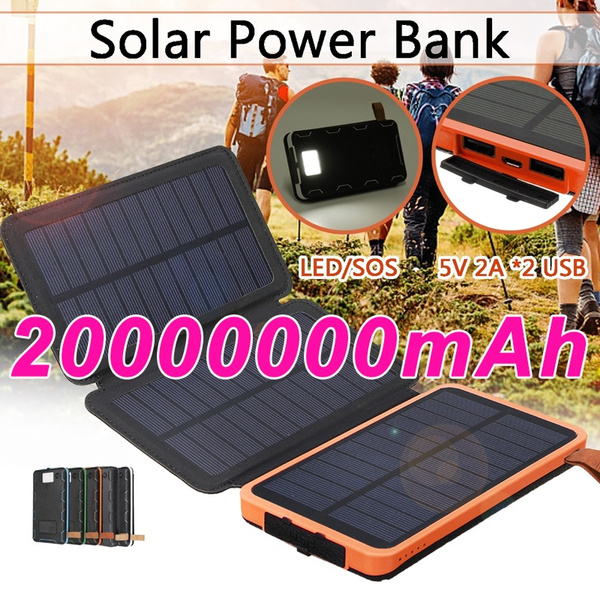 2/4 Panels Foldable Solar Energy Mini Waterproof 20000000mAh Solar ...