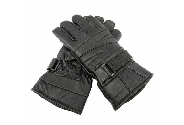 Men’s Warm Winter Dress and Work Gloves Thermal Lining Genuine Leather S / Black-3821