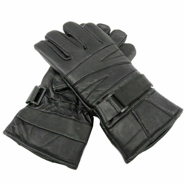 Men’s Warm Winter Dress and Work Gloves Thermal Lining Genuine Leather S / Black-3821