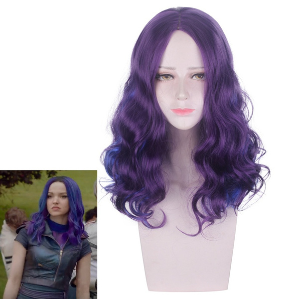 Descendants 3 Mal Wig Cosplay Costume Women Fashion Wave Curly