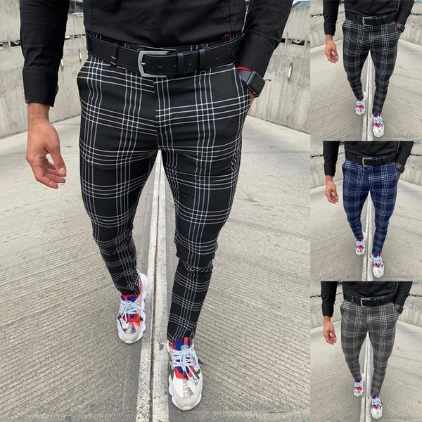 mens casual plaid pants