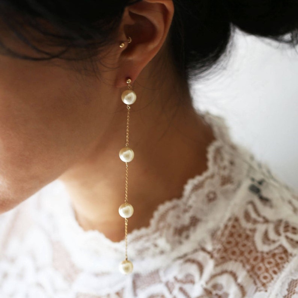 Elegant Long Chain Step Earrings