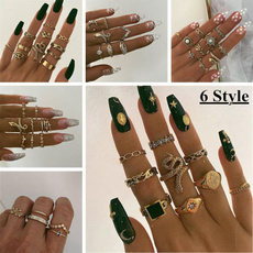 crystal ring, Star, Women Ring, gold