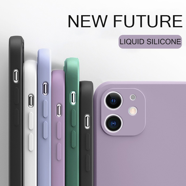 New Square Liquid Silicone Phone Case For Iphone 11 Pro Max Xs Se X Xr 6 6s 7 8 Plus 12 Original Solid Color Soft Case Cover Wish