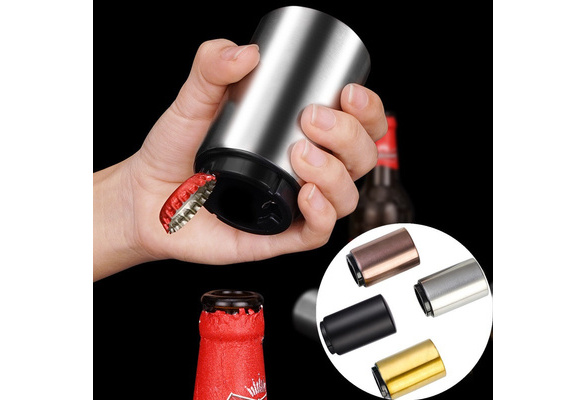 Push-down Automatic Bottle Opener For Beer Caps, Easy To Use Without  Leaving Marks