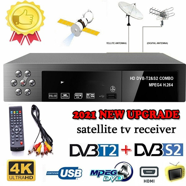 OUYAWEI Smart Digital Satellite TV Receiver DVB-T2+DVB-S2 FTA 1080P Decoder Tuner MPEG4 EU Plug 