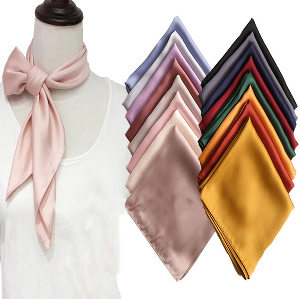 Satin Silk Square Scarf for Women Hair Scarves and Wraps/Neck Scarf for  Women Girl/Neck Square Scaf for Women (Black) at  Women's Clothing  store