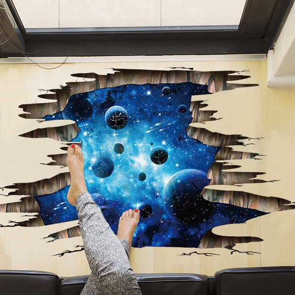3d Galaxy Out Space Planet Boys Bedroom Art Vinyl Wall Stickers Decal Room Decor Wish - 3d Galaxy Planets Wall Stickers