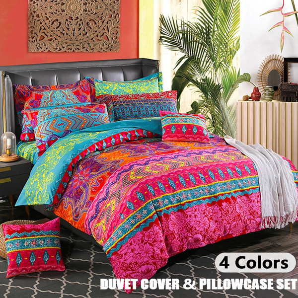 Details about   Indian multi duvet doona cover comforter mandala hippie bohemian quilt cover set 