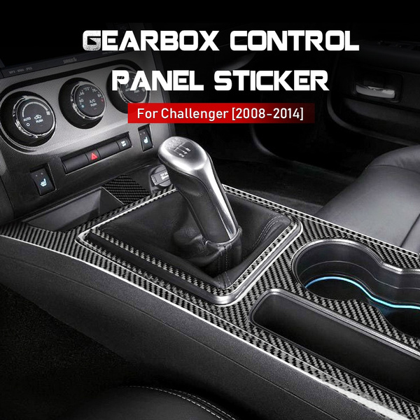 2Pcs For Dodge Challenger 2008-2014 Carbon Fiber Copilot Dashboard Panel Cover