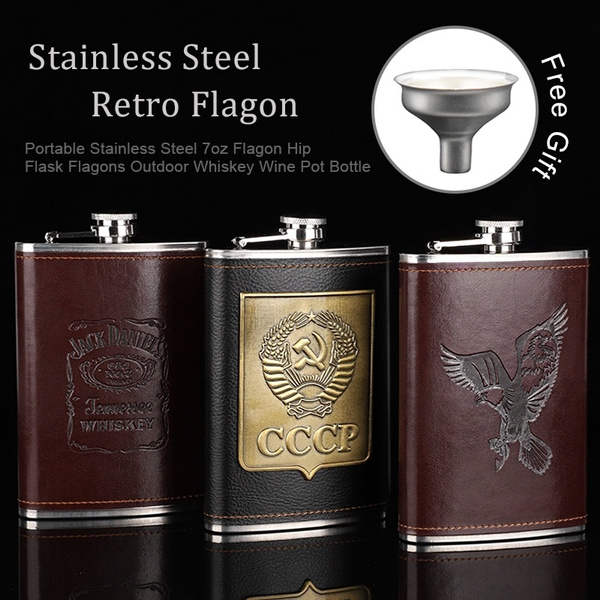 Outdoor Pocket Stainless Steel 7oz/8oz Flagon Wine Bottle Kettle Flask Mens Gift 