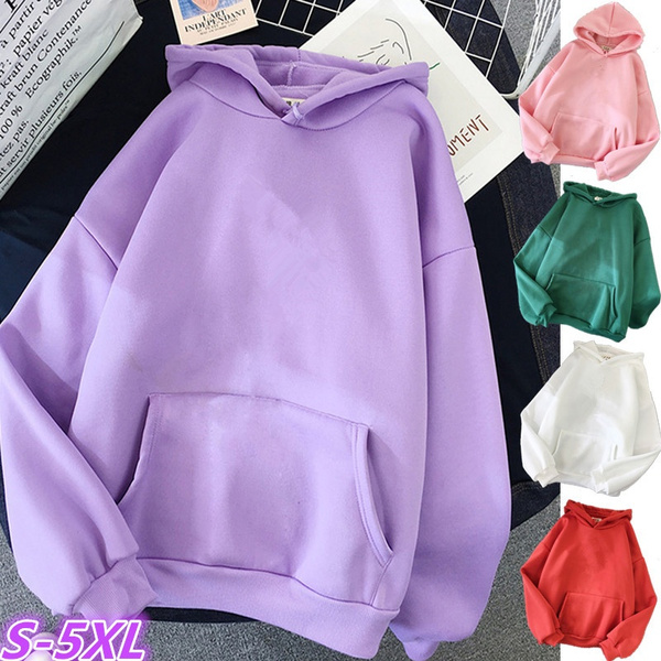 cute solid color hoodies