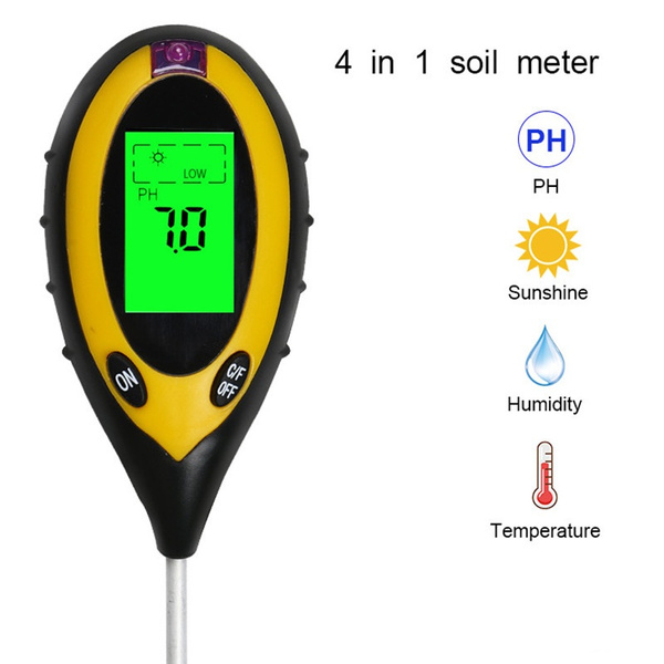 4 in1 Plant Earth Soil PH Moisture Light Meter Thermometer Temperature  Sunlight Tester For Gardening Farming