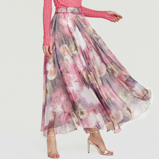 bohemia, Summer, long skirt, Floral print