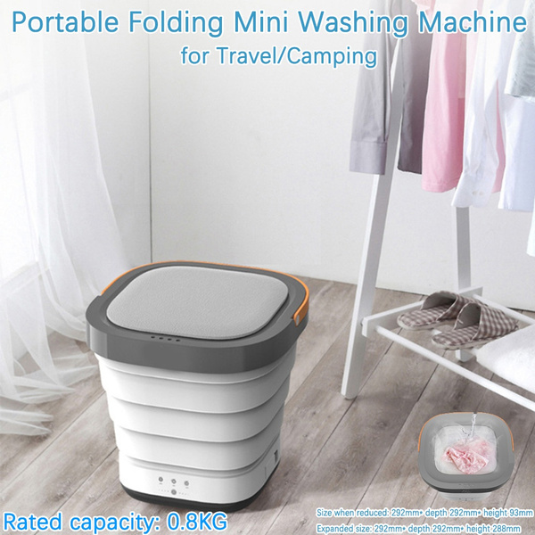 New Folding Bucket Washing Machine Portable Mini Washing Machine Automatic  Clothes Washing Bucket Super Vibration Wave Turbo Washer for Travel/Camping