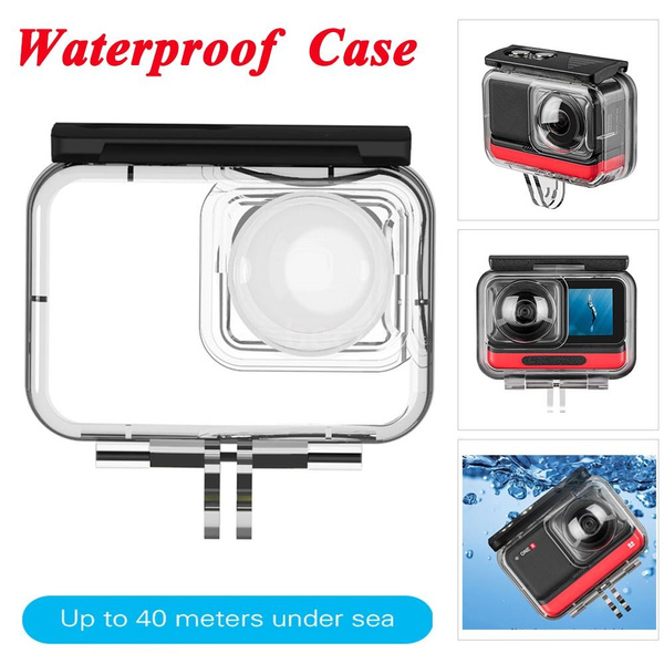 TELESIN IS-WTP-R01 Waterproof Camera Housing Case 40 Meters Underwater  Housings Photography Accessory Compatible with Insta360 ONE R 360 VR  Edition Action Cameras